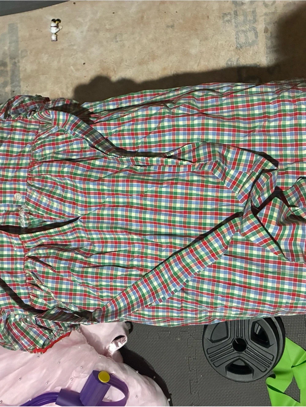 The Beaufort Bonnet Company Plaid Green Red Blue Girls Dress with Bloomers size6
